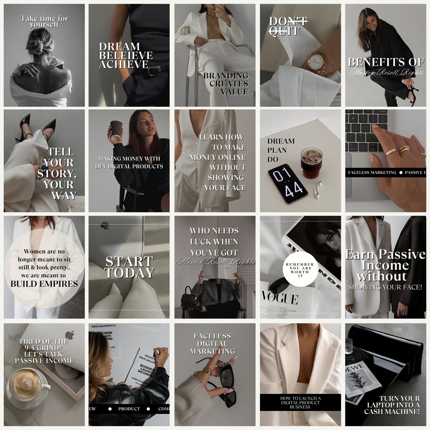 50 Faceless Marketing Instagram Templates