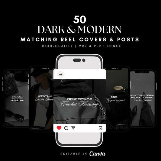 50 Dark & Modern Instagram Reel Covers & Posts