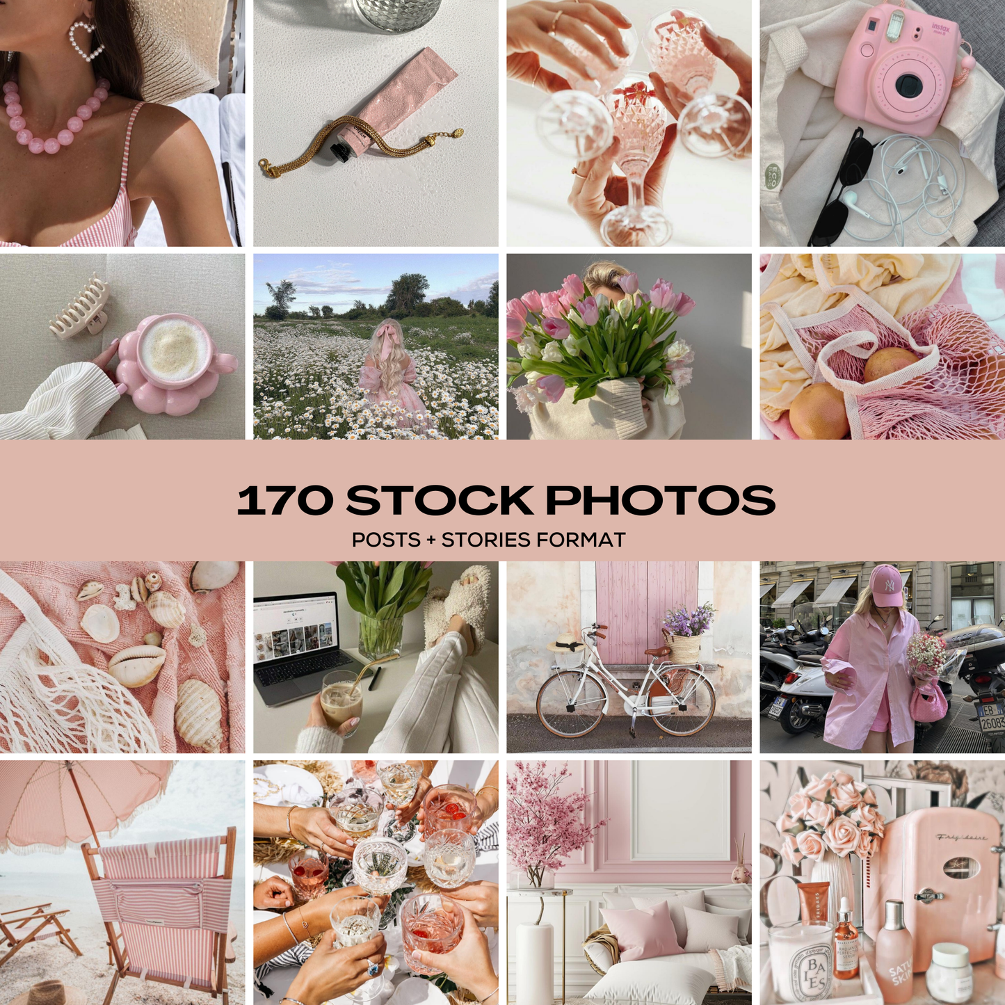 170 Blush Pink Aesthetic Images & Reels Bundle