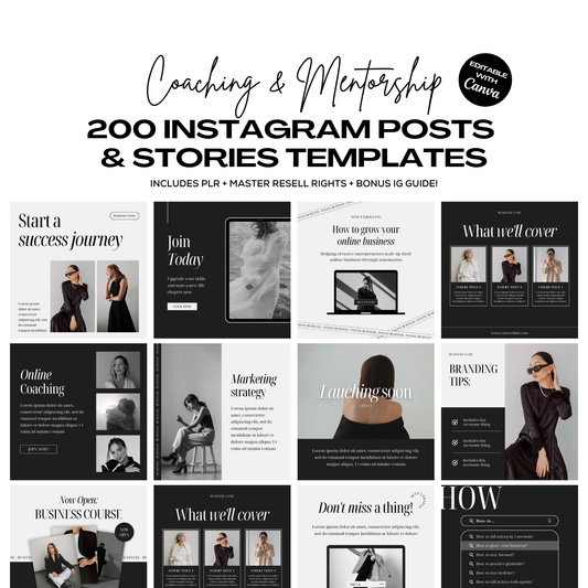 200 Coaching Instagram Post and Stories Templates