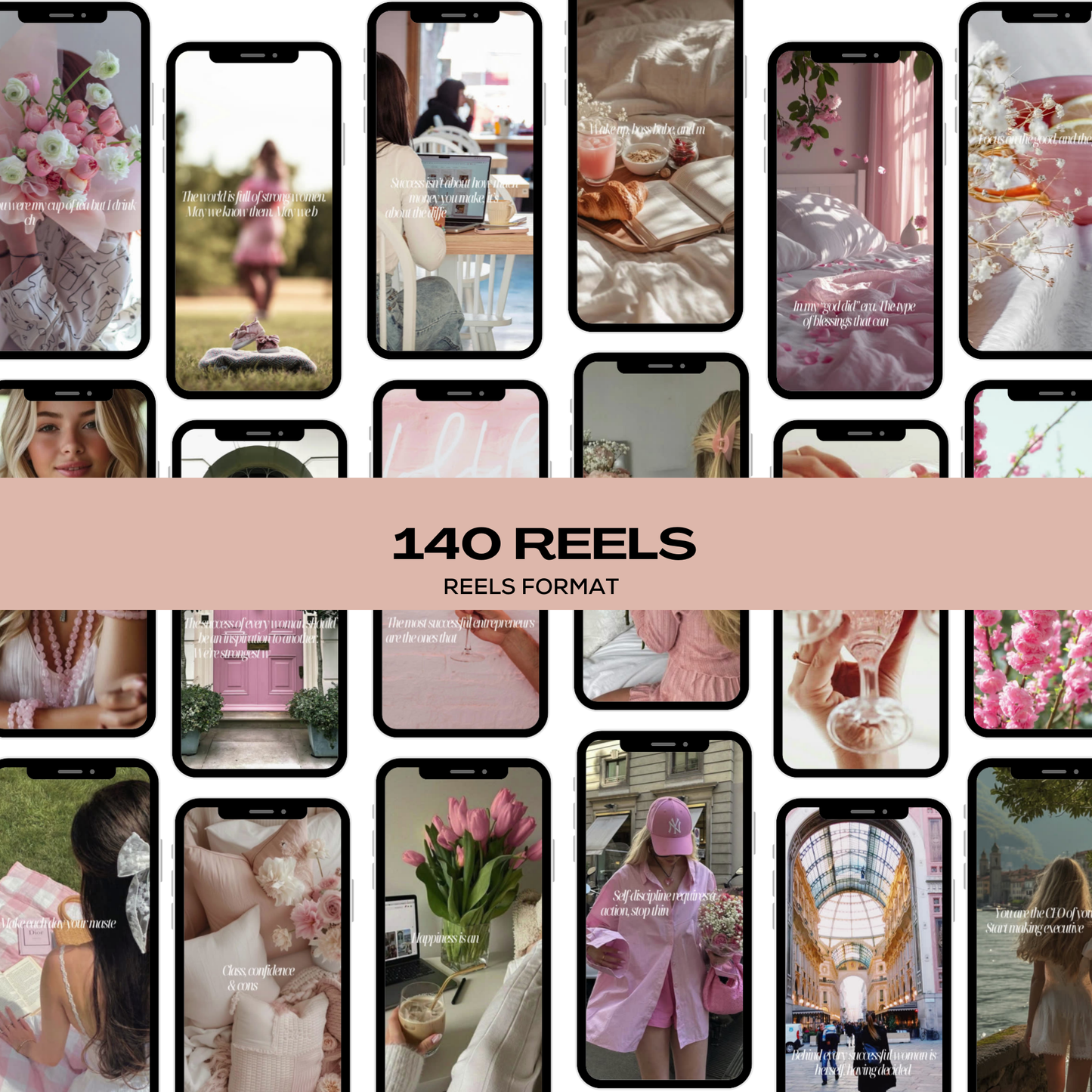 170 Blush Pink Aesthetic Images & Reels Bundle