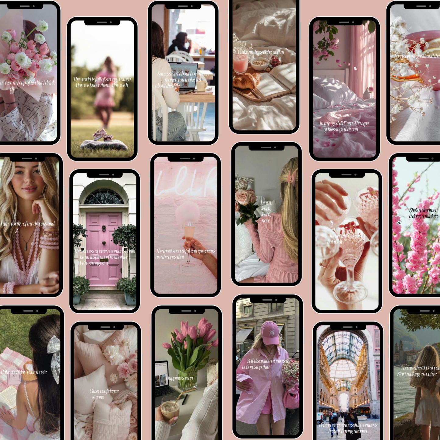 170 Blush Pink Aesthetic Images & Reels Bundle