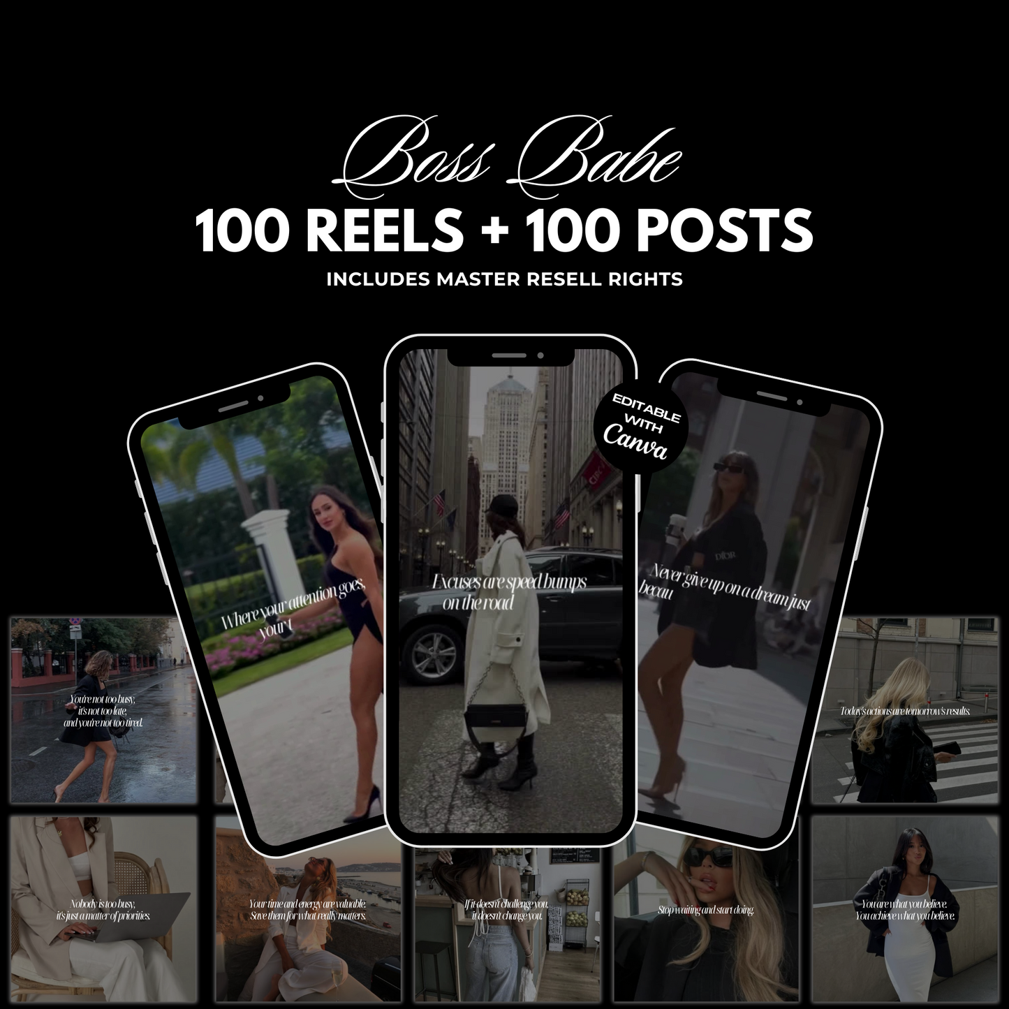 100 Boss Babe Posts & Reels Bundle