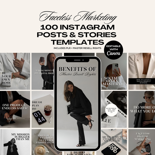 50 Faceless Marketing Instagram Templates