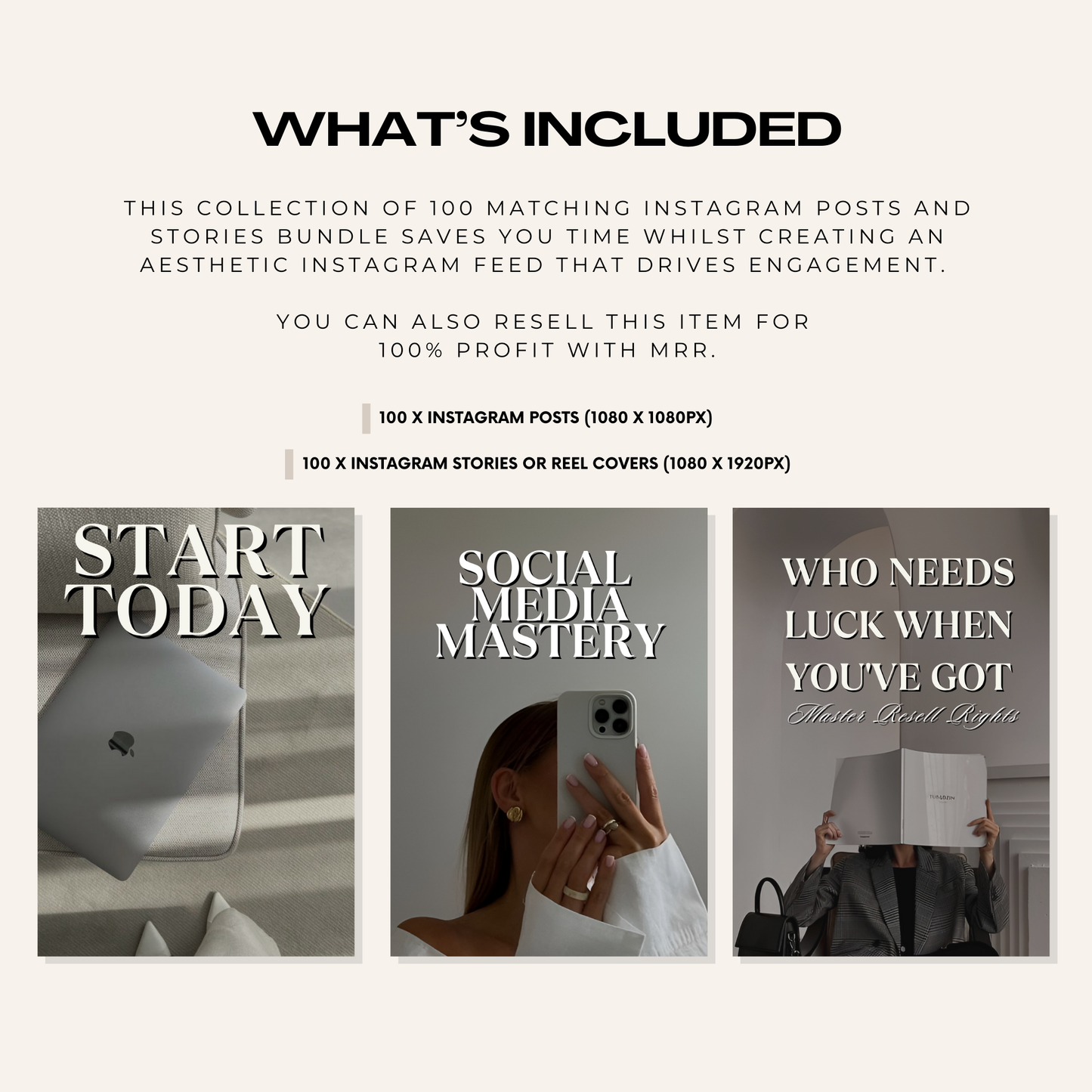 50 Faceless Marketing Instagram Templates